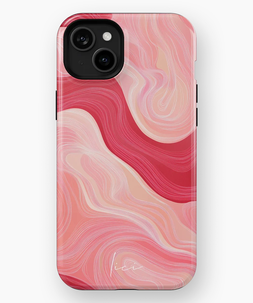 Wavy Rose Lines - iPhone 15 Plus