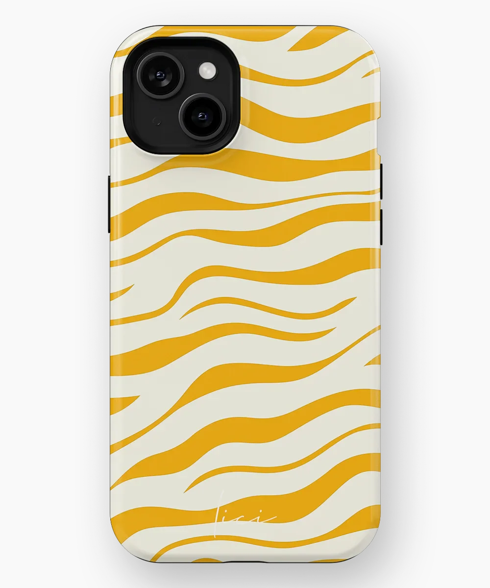 Stylisches gelbes Zebra - iPhone 15 Plus