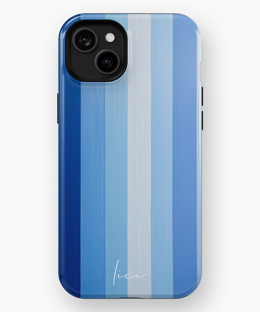 Striped Blue Block - iPhone 15 Plus