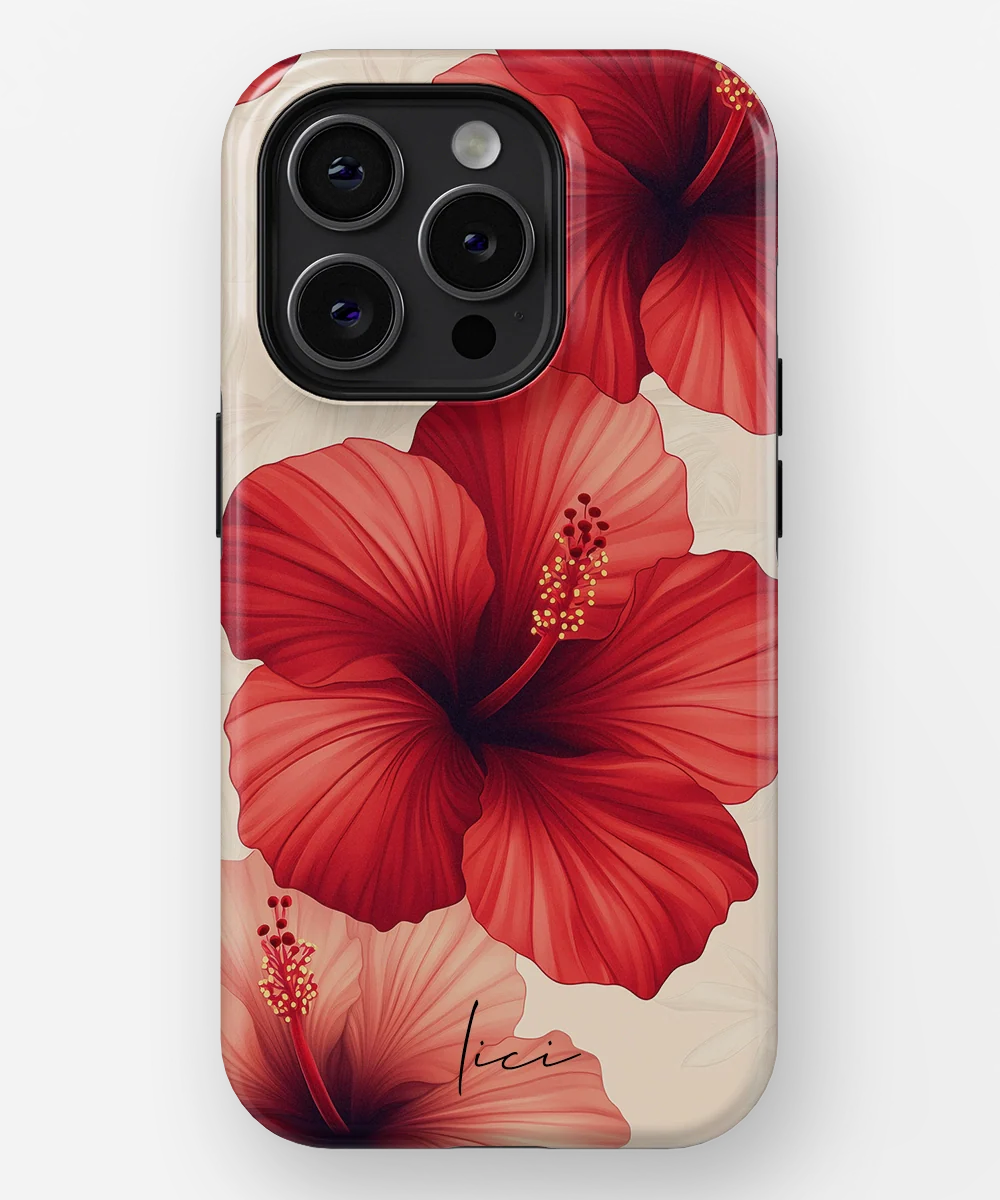 Roter Hibiskus - iPhone 15 Pro