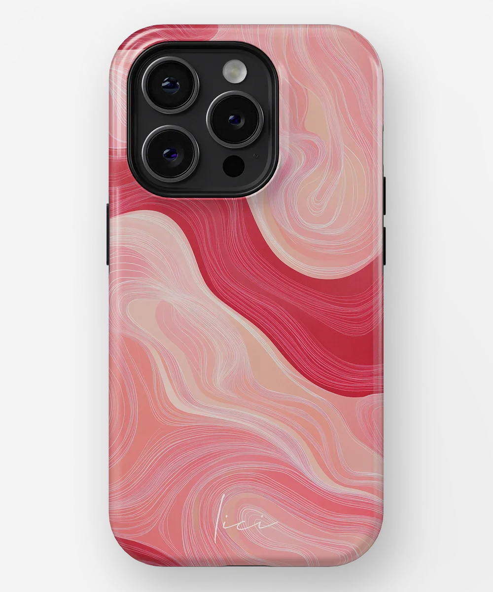 Wavy Rose Lines - iPhone 15 Pro