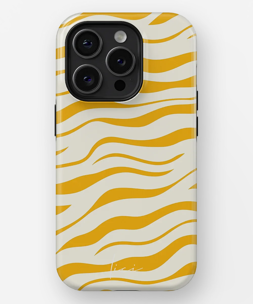 Stylisches gelbes Zebra - iPhone 15 Pro