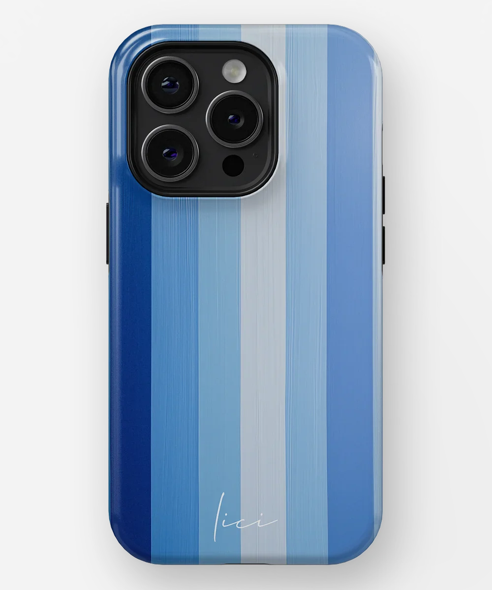 Striped Blue Block - iPhone 15 Pro