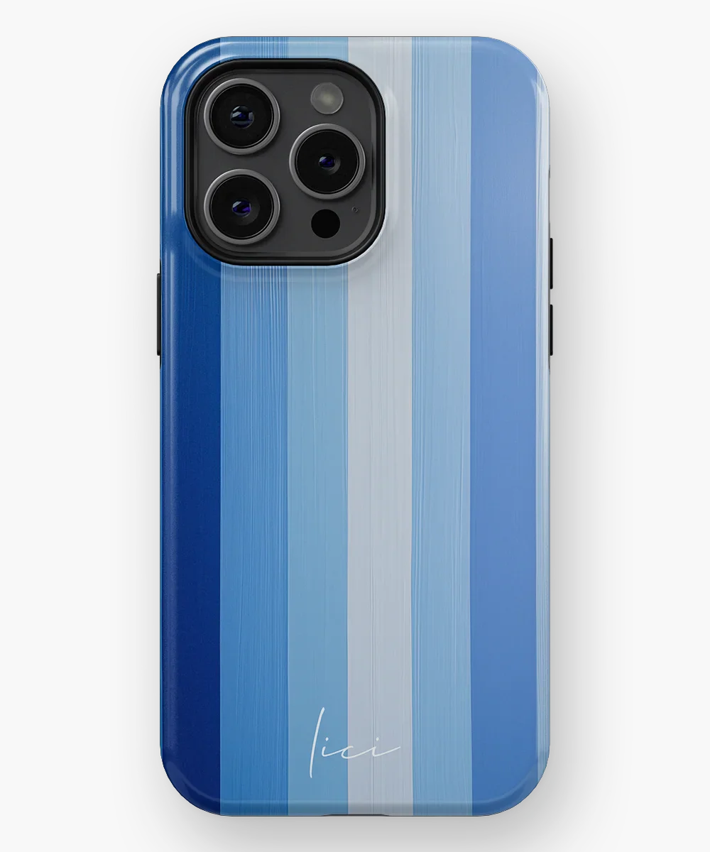 Striped Blue Block - iPhone 15 Pro Max