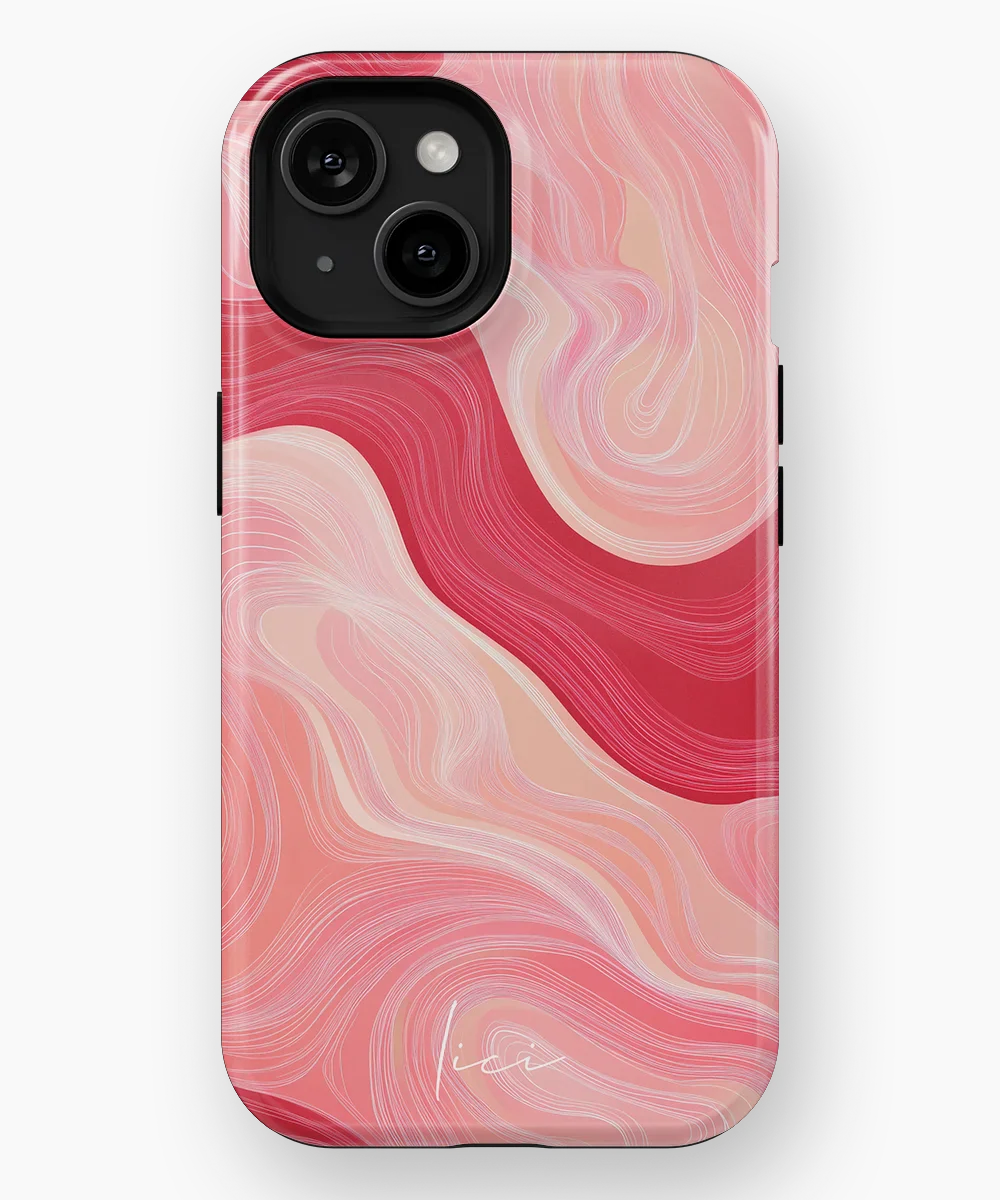 Wavy Rose Lines - iPhone 15