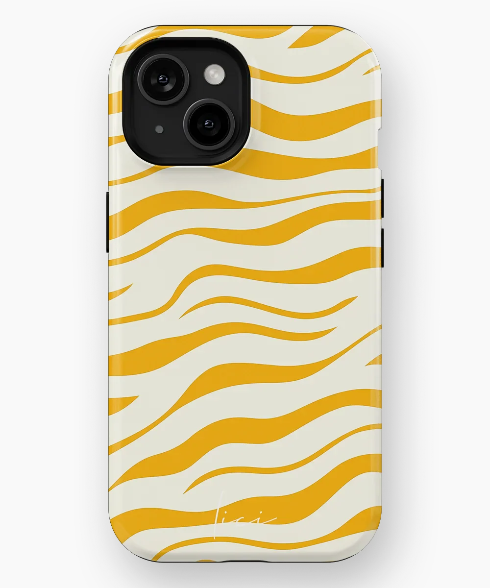 Stylisches gelbes Zebra - iPhone 15