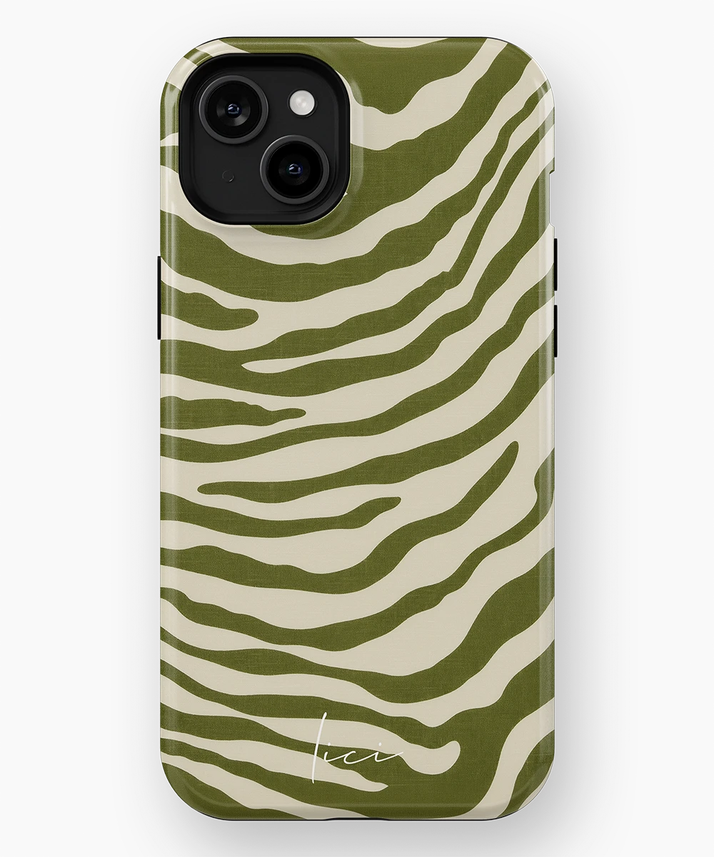 Olive Zebra - iPhone 15 Plus