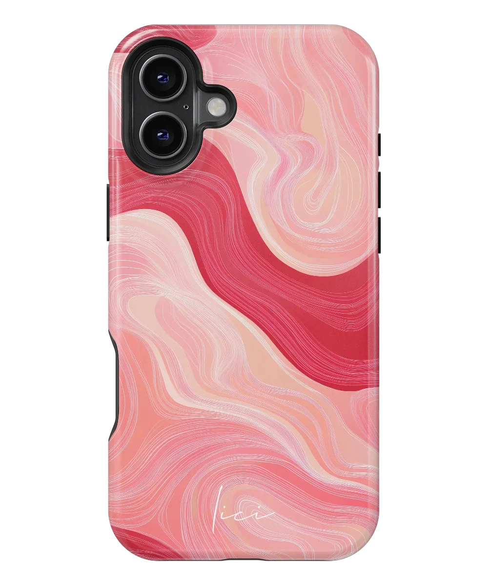 Wavy Rose Lines - iPhone 16 Plus