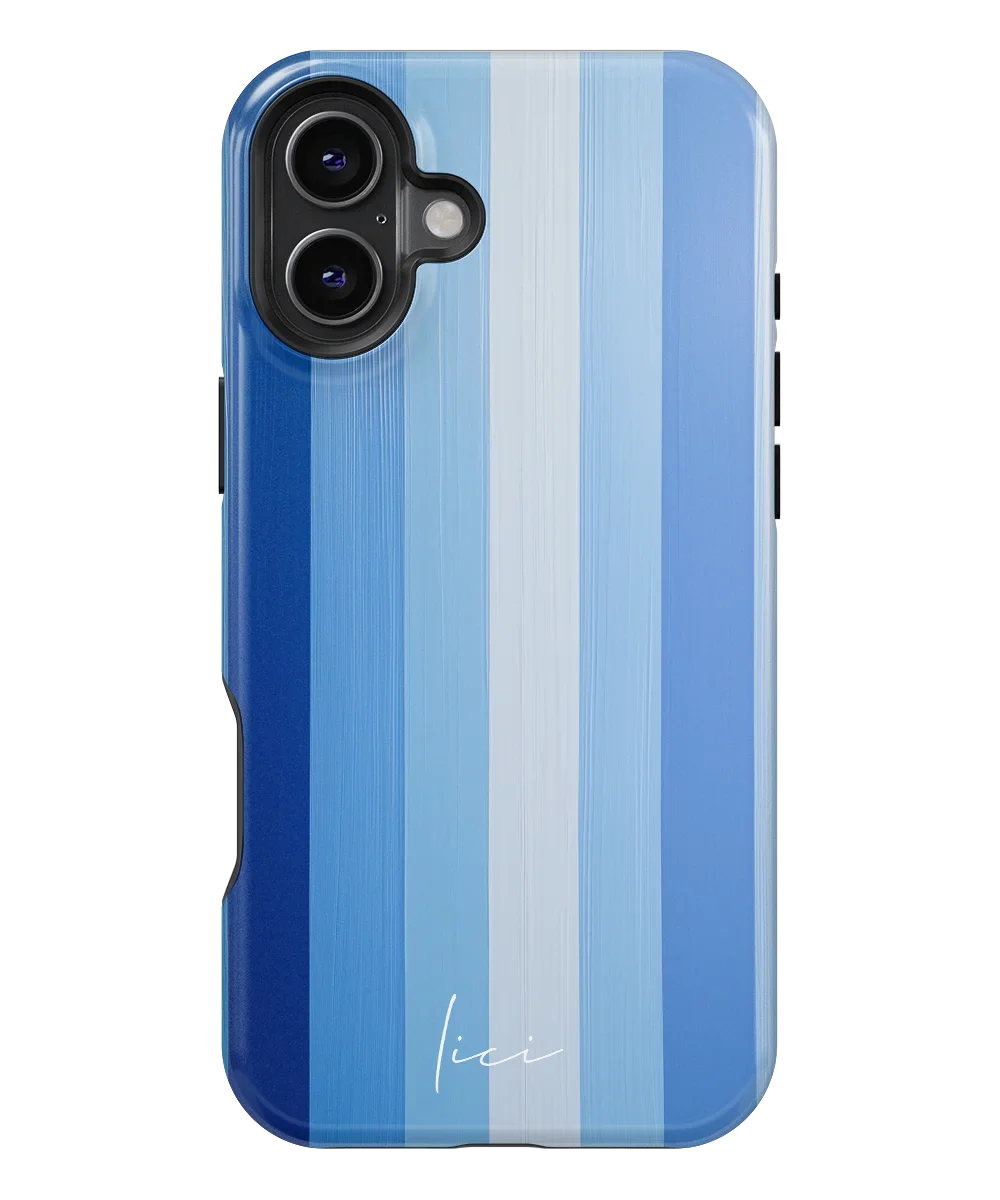 Striped Blue Block - iPhone 16 Plus