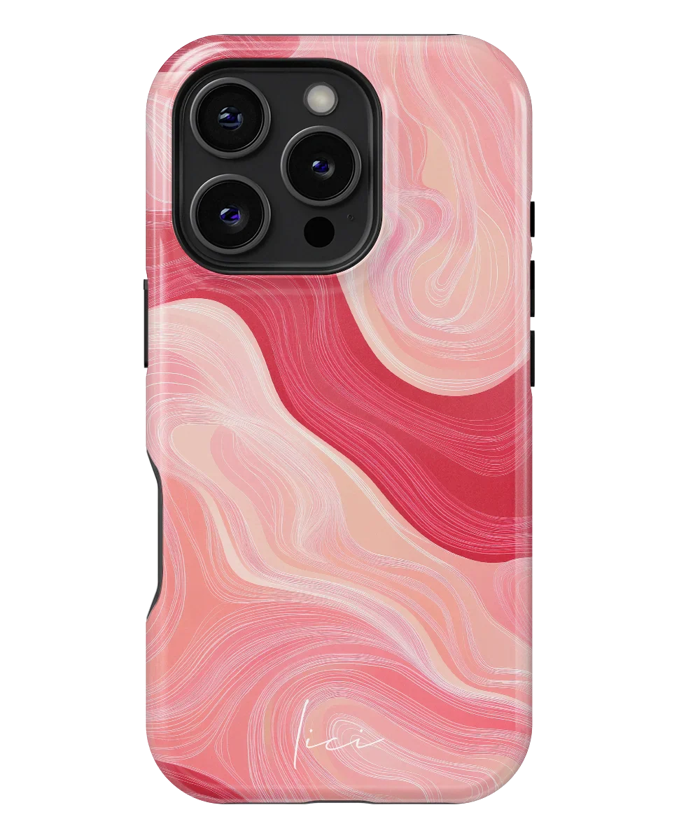 Wavy Rose Lines - iPhone 16 Pro