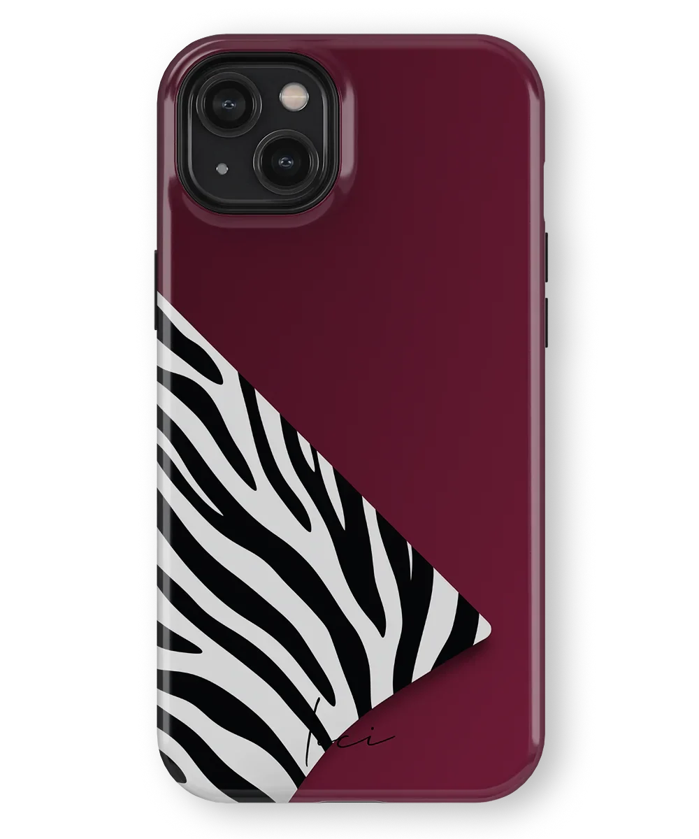 Burgund-Zebra - iPhone 14 Plus