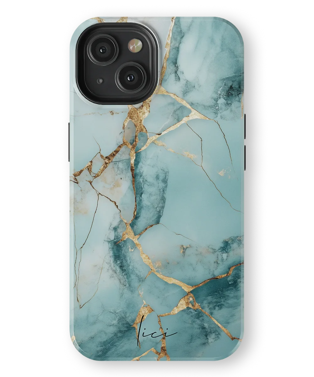 Blue Gold Marble - iPhone 13