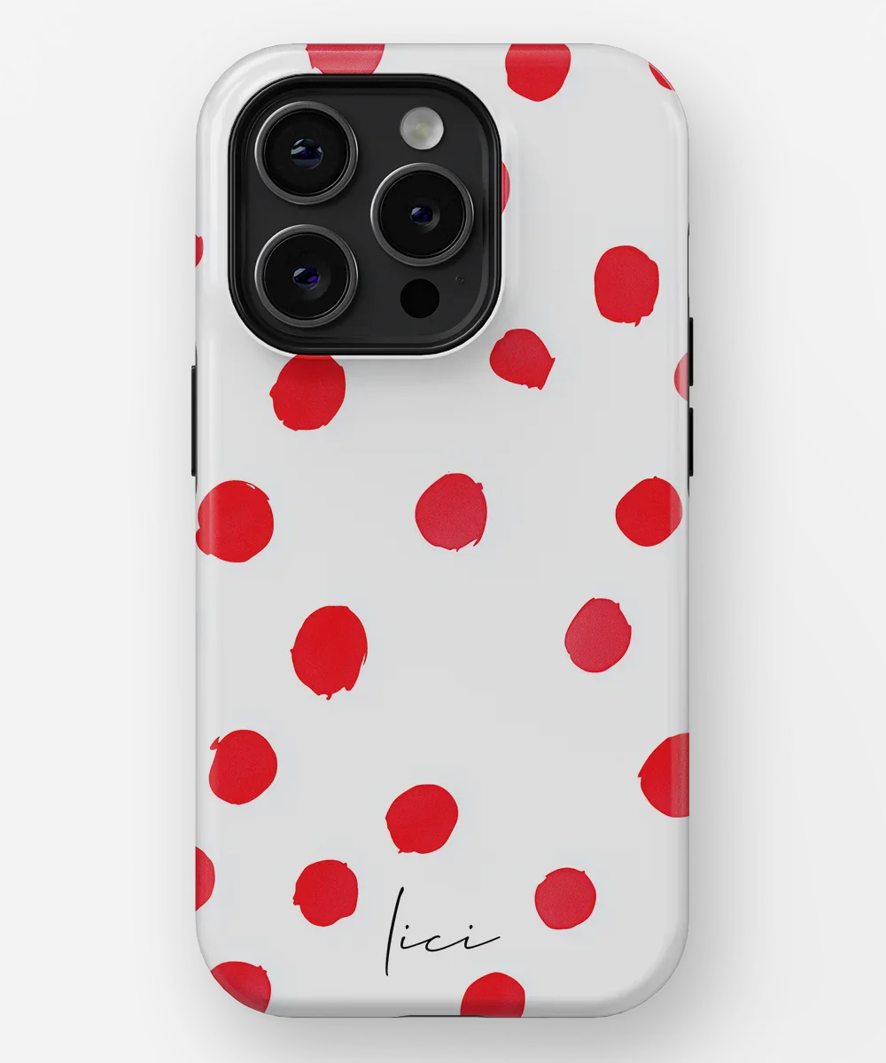 Red Polka Dots - iPhone 15 Pro
