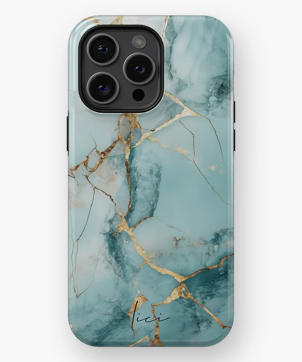 Blue Gold Marble - iPhone 15 Pro Max