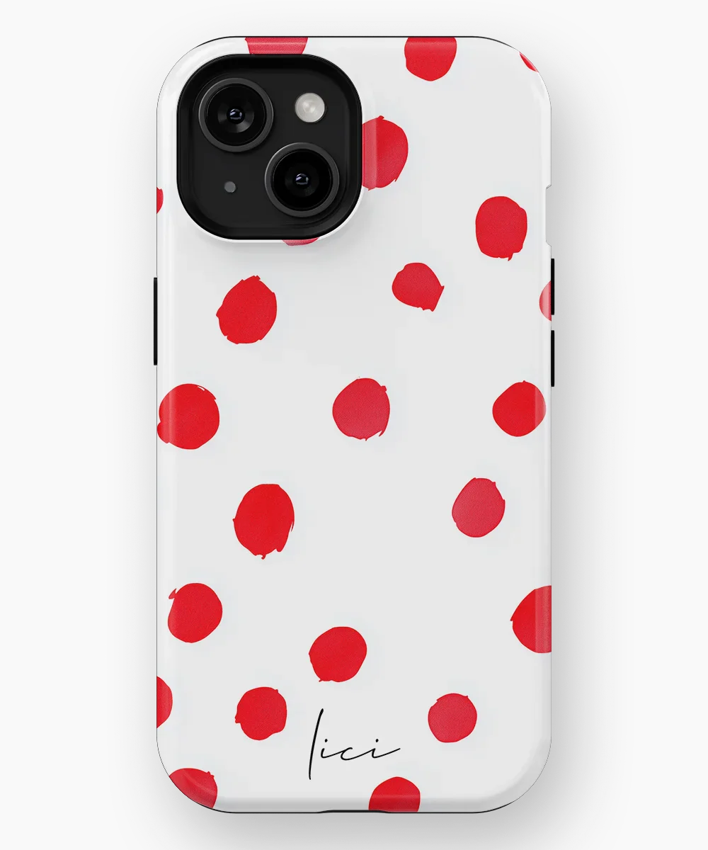 Red Polka Dots - iPhone 15
