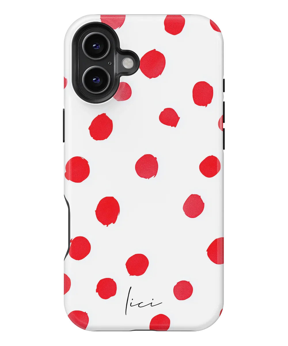 Red Polka Dots - iPhone 16 Plus