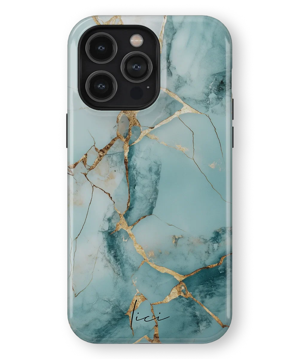 Blue Gold Marble - iPhone 14 Pro Max