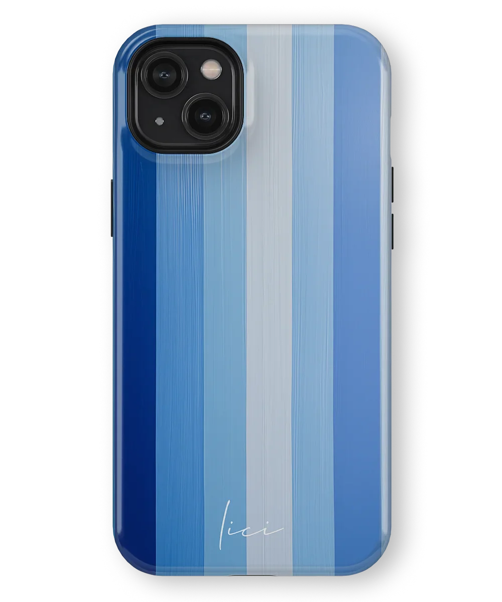 Striped Blue Block - iPhone 14 Plus