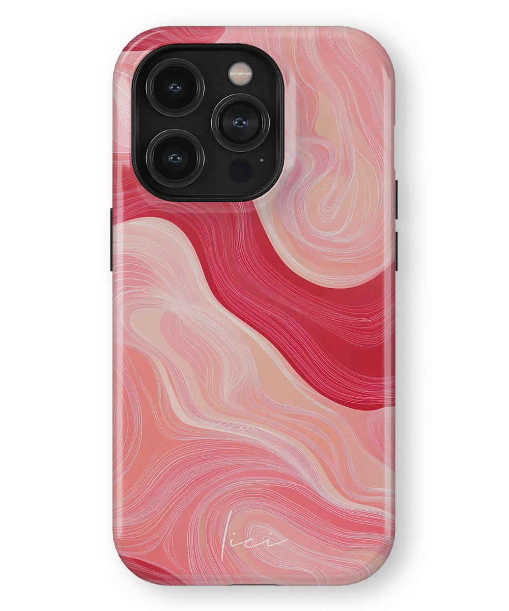 Wavy Rose Lines - iPhone 14 Pro